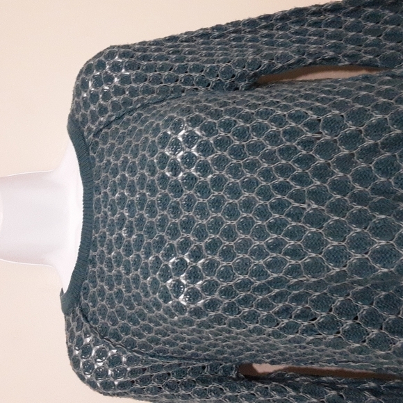 Anthropologie Moth women open knit sweater XS high low zipper accent festival - Picture 2 of 10